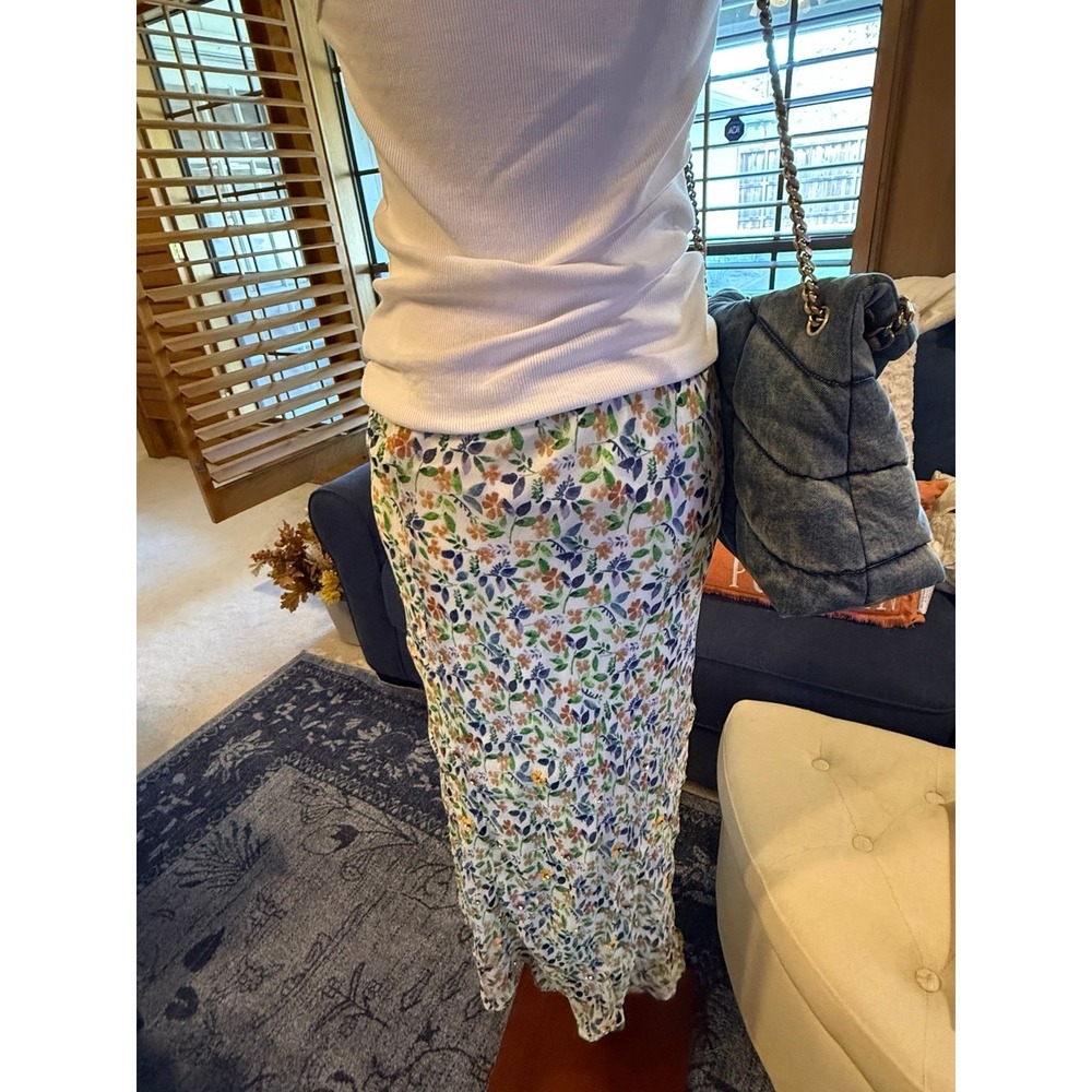 Anthropologie Maeve Floral Rhinestonee Midi Skirt – Size MEDIUM - Picture 9 of 12